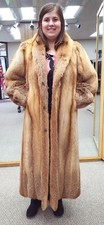 Natural Letout 53" Red Fox Fur Coat - Size 14