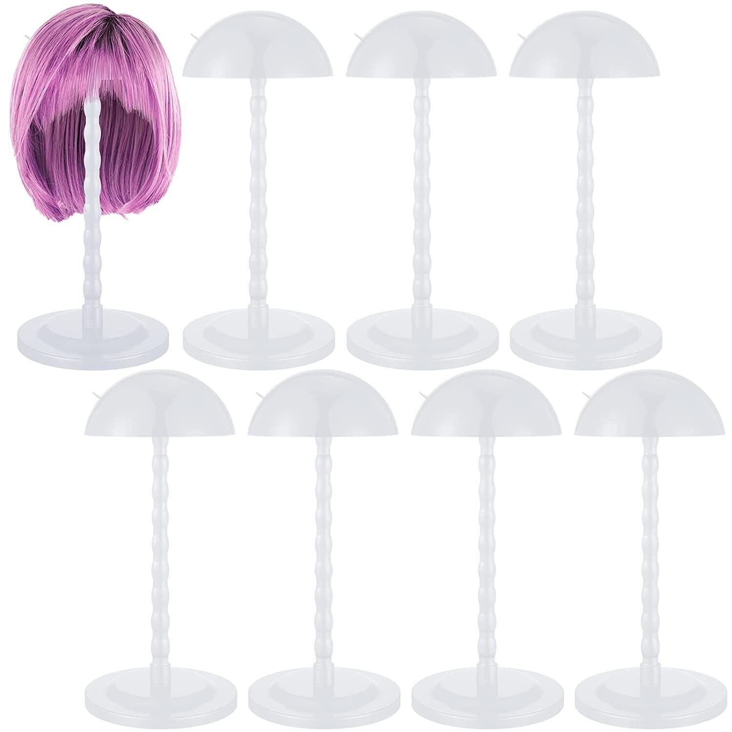 8 Pieces Wig Holder Wig Head Stand Wig Stand for Styling, 13.8 Inch Wigs  Portabl