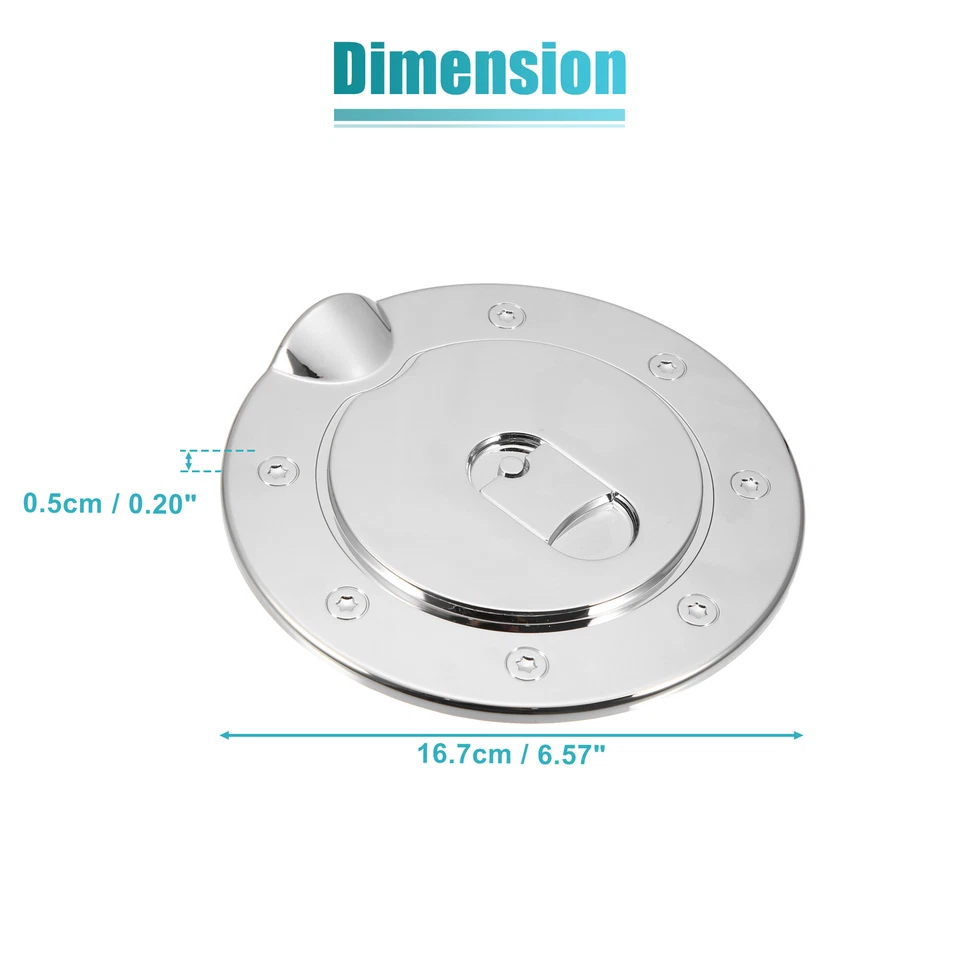 Pieza de 1 tapa de llenado de tanque de combustible cromada para Dodge para Ram 1500 1994-2008 Foto 3 de 4