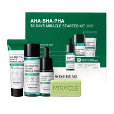 SOME BY MI AHA BHA PHA 30Days Starter Kit/Toner 1.01Oz, Serum 0.33Oz, Cream