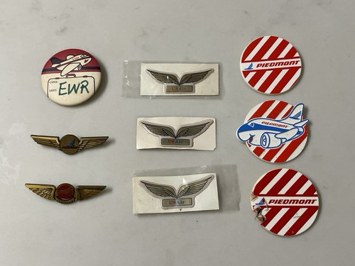 Vintage Stoffel Seals Pin Badge Lot Piedmont Continental Airlines Souvenirs