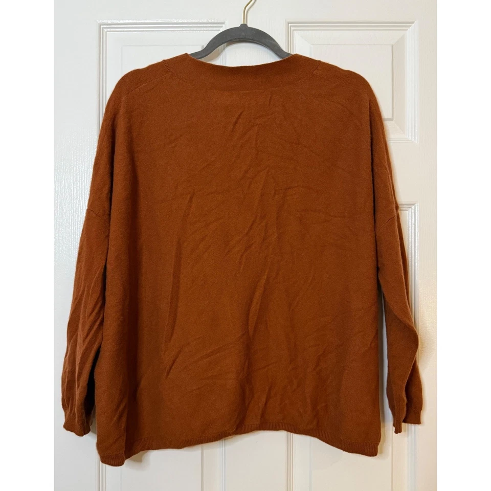 Suéter Arch4 Baby Goat Cashmere Bailey cuello en V de gran tamaño dorado óxido talla L Foto 4 de 4