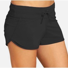 Athleta Kata Swim Shorts Black UPF 50 Lycra Xtra Life Board Shorts Womens L NEW