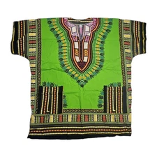 VTG Dashiki Shirt African Africa Tribal Shirt Unisex. Cotton. XXL Check Measures