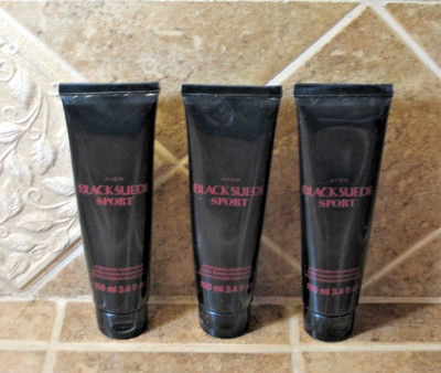 Avon Black Suede Sport After Shave Conditioner Lot of 3 New