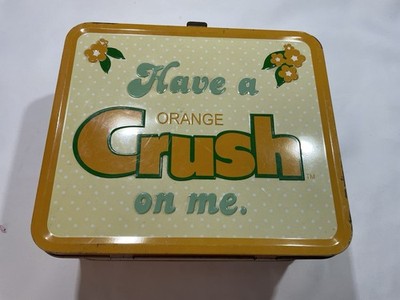 Vintage Metal Orange Crush Soda Lunchbox Tin Retro Have A Orange Crush On Me