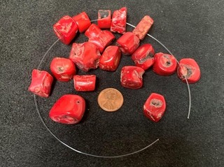 18 rustic red sea coral nuggets /12 18mm diameter//$0.85 combine s/h (T771c w3)