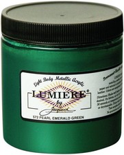 Jacquard Lumiere Metallic Acrylic Paint 8oz-Pearl Emerald Green