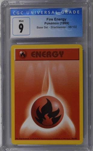 Fire Energy 98/102 Shadowless Base Set Pokemon CGC 9 Mint