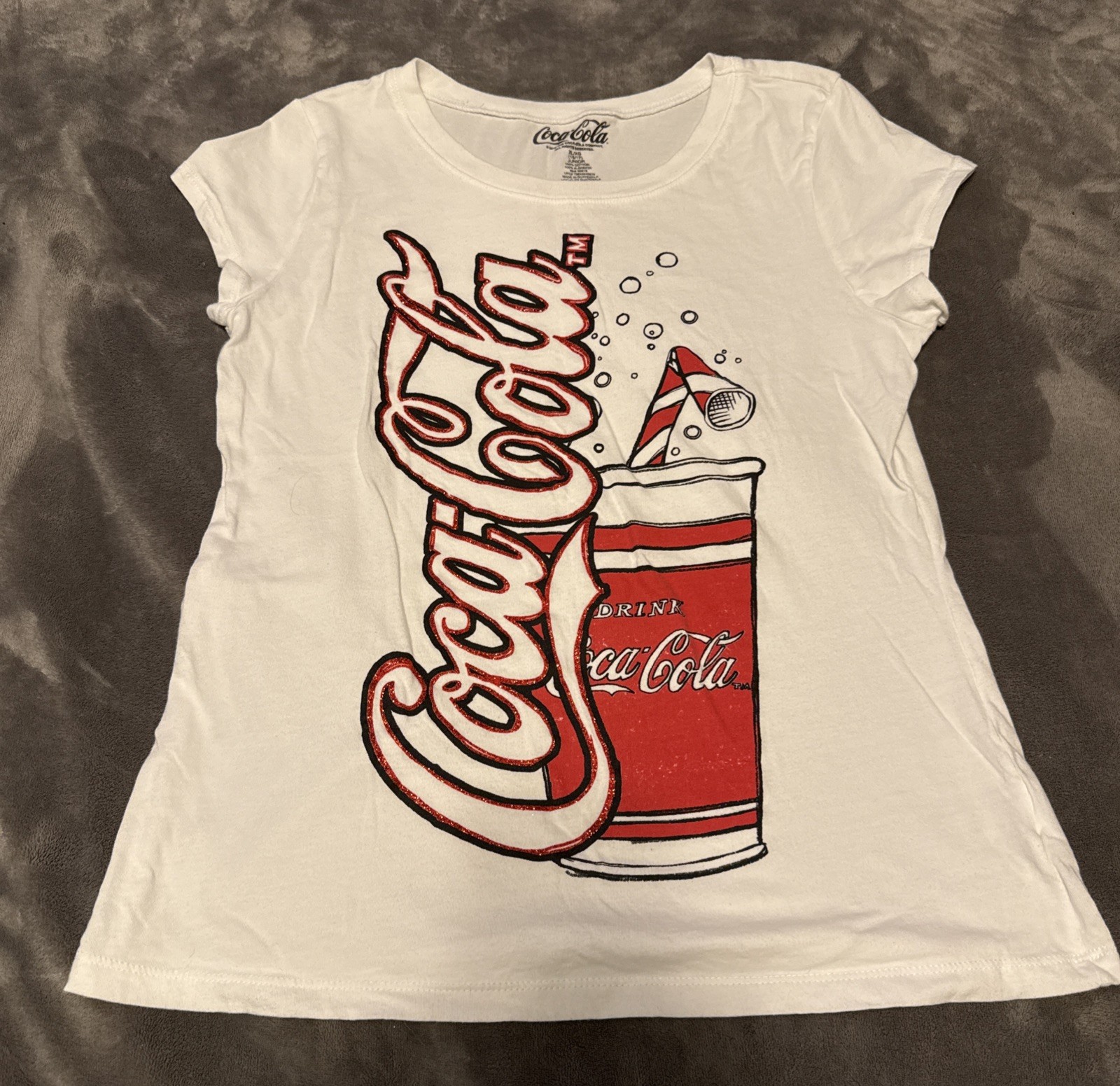 Coca Cola Shirt Womens  Short Sleeve Size XL Junior