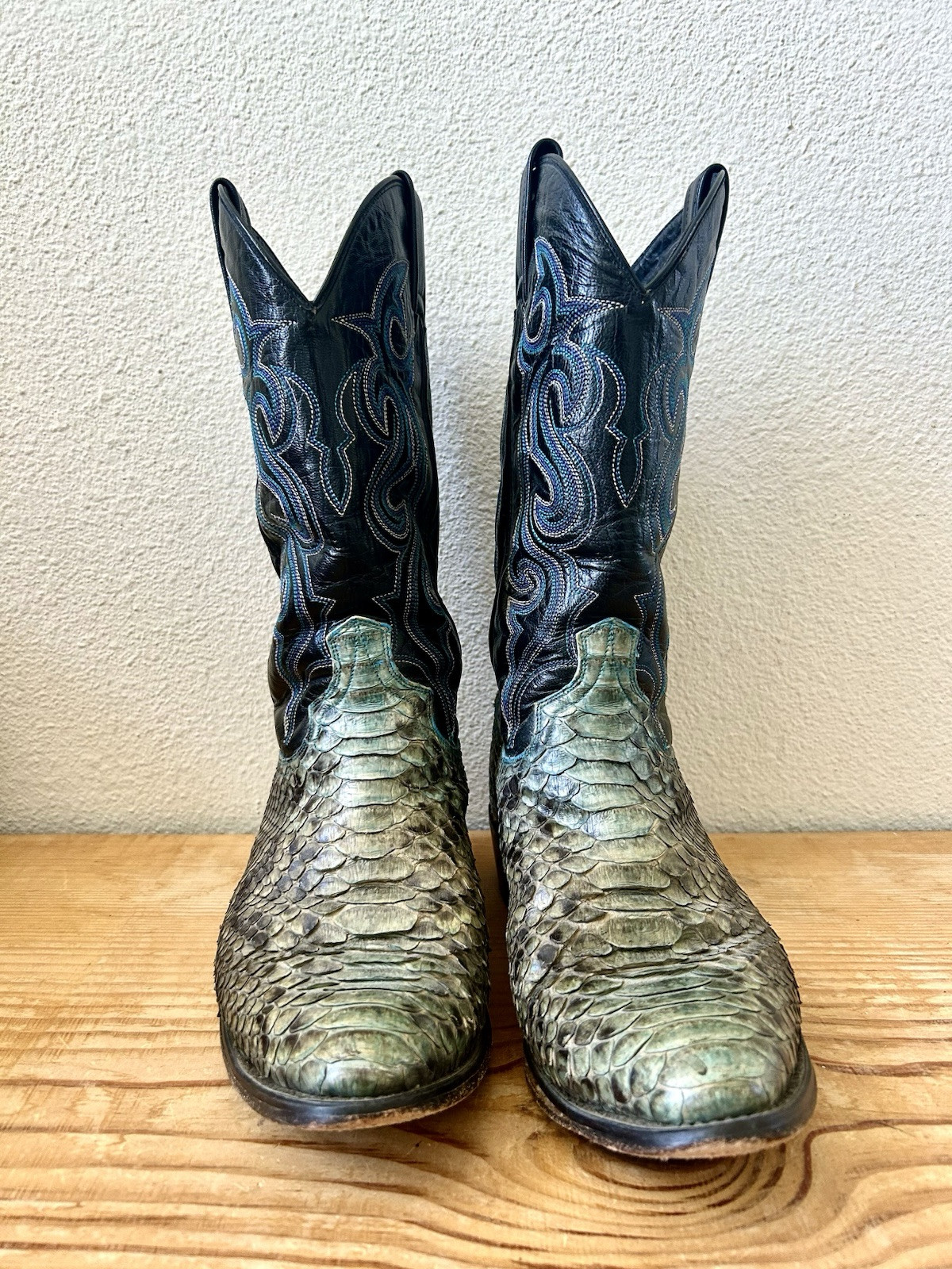 TWO PAIR VTG Dan Post Back Cut Python Snakeskin C… - image 6