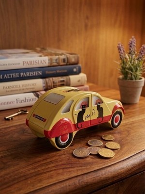 Metall Spardose Oldtimer Citroën - Dekor ''Schwarze Katze'' Pariser