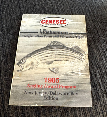 1985 GENESEE BEER ANGLING FISHING PAMPHET / BOOKLET NJ / DEL BAY ROCHESTER NY