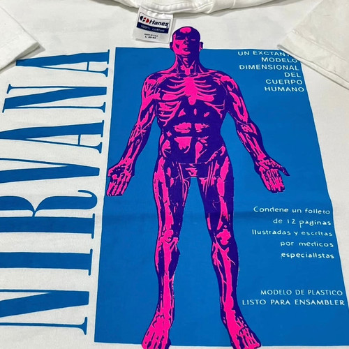 Vintage Nirvana SLIVER 1991 Tour Band Size L HANES Single Stitch T-Shirt REPRINT - Image 1