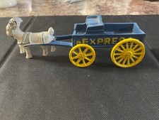 Vintage Cast Iron Toy Goat Drawn Express Wagon