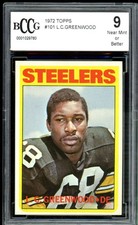 1972 Topps #101 L.C. Greenwood Rookie Card BGS BCCG 9 Near Mint+