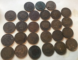 LOT OF 27. Indian Head Cent Pennies in G/VG ( 27. LOT) 1800s + 1900s