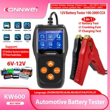 KW600 Car Battery Tester Real-time Battery Health Monitoring Charging Test Tool