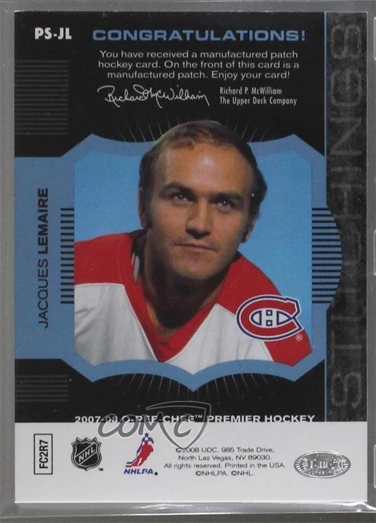 2007 O-Pee-Chee Premier Stitchings Variation 25 /25 Jacques Lemaire #PS-JL HOF - Image 2 of 2