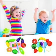 8 Pieces Kitchen Cutting Pretend Play Toy Set Fruits Vegetables Playset for
