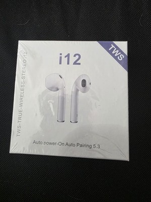 i12 TWS True Wireless Stereo, audio power On Auto Pairing 5.0-Sealed in Box