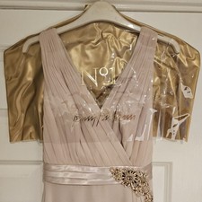 No.1 Jenny Packham Lilly Pink Chiffon Waterfall Maxi Dress Embellished UK 6 