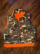 Vintage Sports Afield Reversible Vest Camoflage Florescent Orange Size Medium