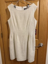  NWT Vince Camuto Elegant Ivory Textured Sleeveless Dress Size 14