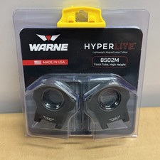 Warne HyperLite Picatinny-Style Scope Rings 1" High Matte Black 8502M NEW