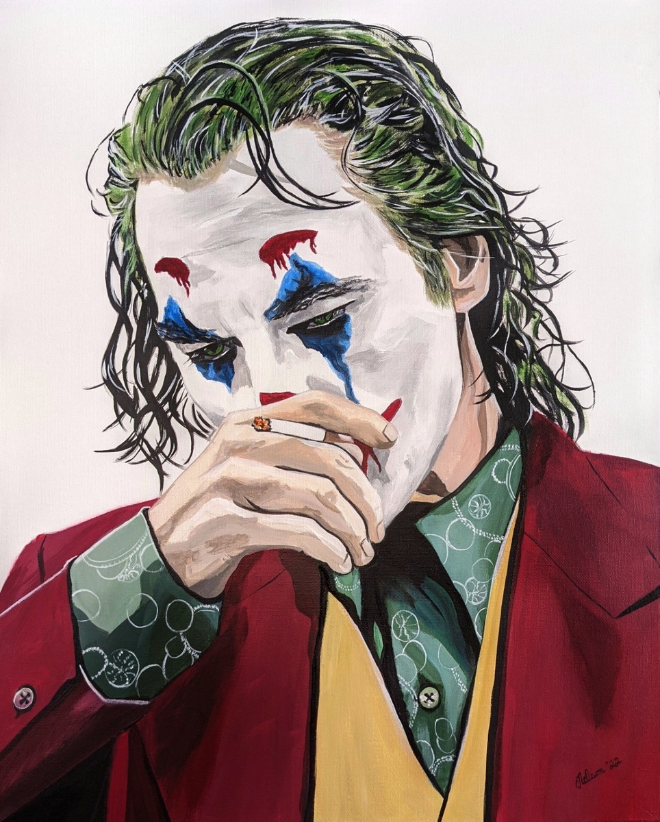 Original Painting. Hand-Painted Canvas. Joker. Joaquin Phoenix