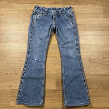 True Religion Women  s Jeans Size 29 Bootcut Flare Made in USA Distressed Y2K