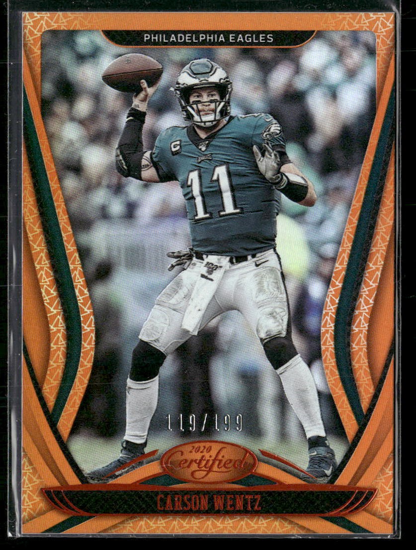 2020 Panini Certified #96 Carson Wentz Mirror Orange #/199