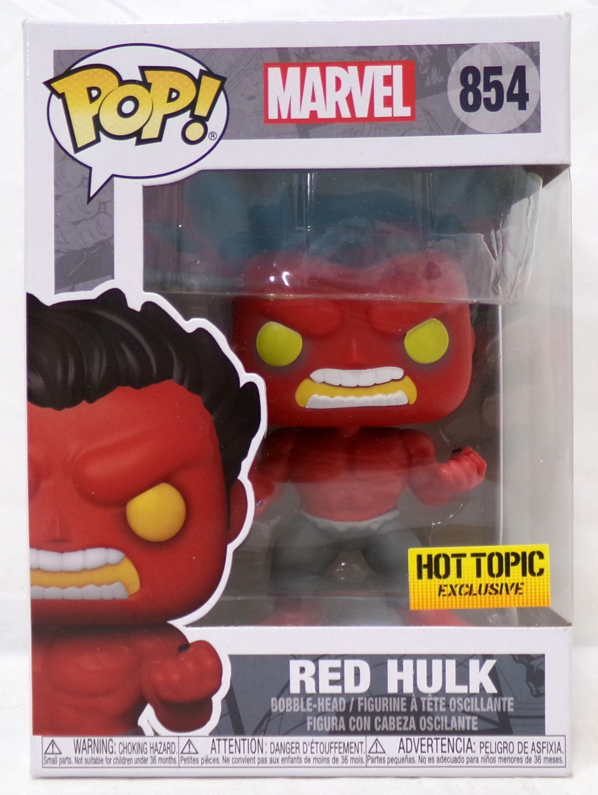 Funko Pop 2021! Figura Vinilo Exclusiva Marvel 854 Red Hulk Hot Topic Nueva