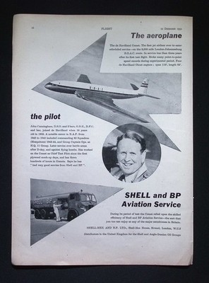 Original 1952 Advert De Havilland Comet BOAC Aviation Service Pilot
