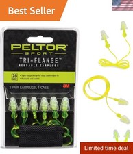Neon Yellow Sport Earplugs 3-Pack - Comfortable NRR 26 dB Shooting Protection