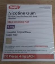 Rugby Nicotine Gum Smoking Aid - 110 Pieces