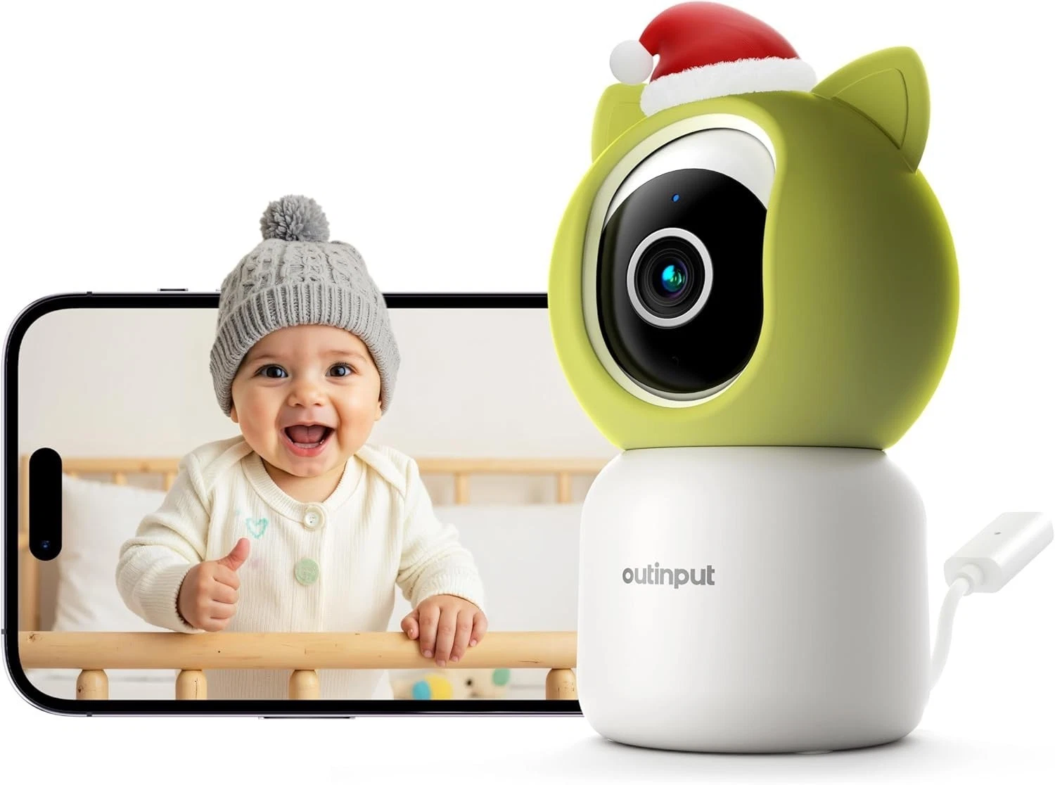 Outinput Indoor Camera BM400 Smart Baby Monitor with Camera and Night Vision