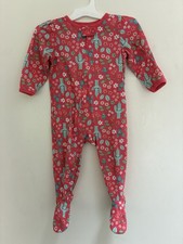 Carters Baby Girl 1-Piece Floral Cactus 100 Polyester Zip-Up Footie PJ Pink 12M