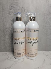 Bask And Lather Strengthen Shampoo  Replenish Conditioner Bundle 16 Fl Oz New