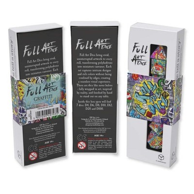 Q-WORKSHOP Graffiti Full Kunst 7-Die RPG Polyhedral Würfel Set, Multicolor Dnd
