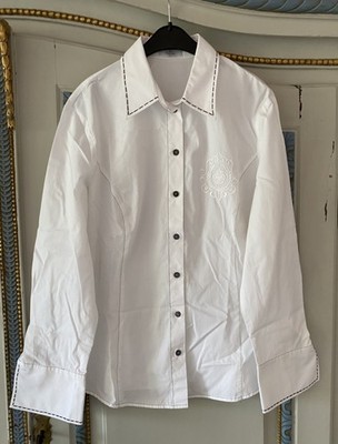 Bluse Damen Oberteil Hemd Hemdbluse langarm Elegance Paris Damenbluse weiß