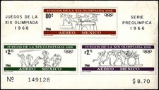 Mexico 1966 Pre-Olympic Series XIX Olympics 1968 Airmail Booklet