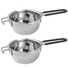 2 Pcs Stainless Steel Melting Pan Candy Making Double Boiler