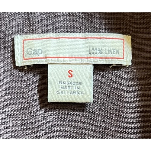 GAP Women’s Small 100% Linen Short Sleeve Shirt Tunic Pleated Brown - Picture 5 of 8