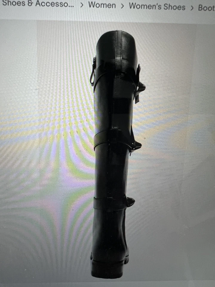 Nuevas Botas Alexandre Birman Lolita Lluvia Impermeables Cuero Negro $795 Foto 4 de 4