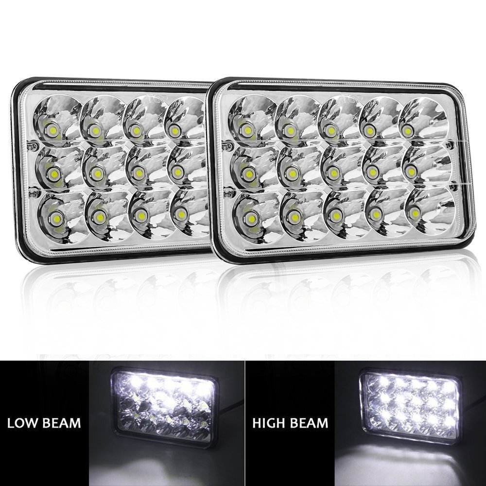 Pair Of 4x6 Inch LED Driving Light Bars - Spot/Fog Lights For Jeep, Truck, SUV (45W, 3200LM)