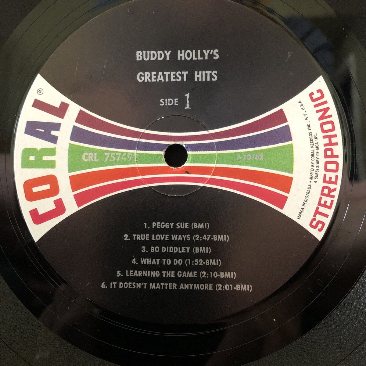 BUDDY HOLLY & THE PICKS LP バディホリー ロック　ロカ BUDDY HOLLY's Greatest hits 1967 LP Rockabily STEREO CORAL CRL