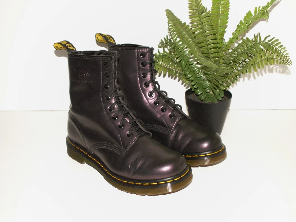 Dr martens 1460 purple chrome flat ankle boots top