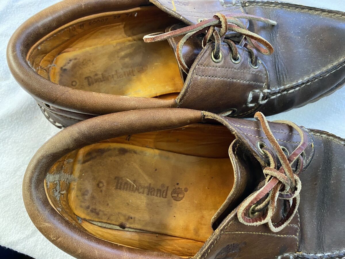 TIMBERLAND 50009 CLASSIC 3 EYE LUG MEN'S BROWN LEATHER BOAT TIMBERLAND 50009 CLASSIC 3 EYE LUG MEN'S BROWN LEATHER BOAT