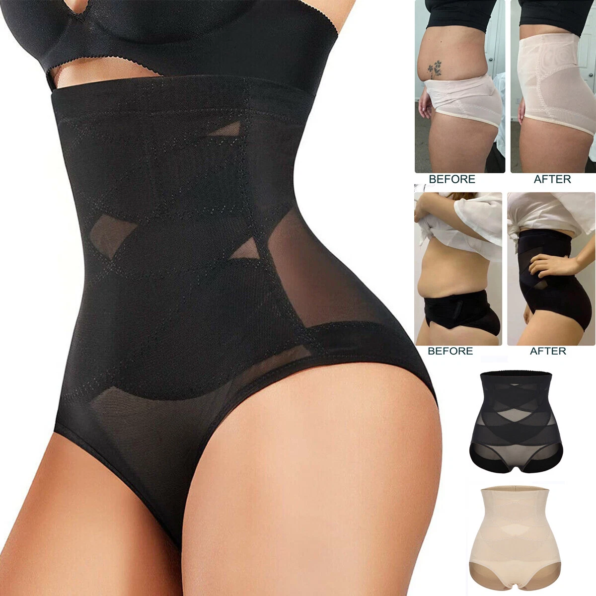 Cross Compression Abs Shaping Pants High Waist Tummy Control Shapewear  Knickers